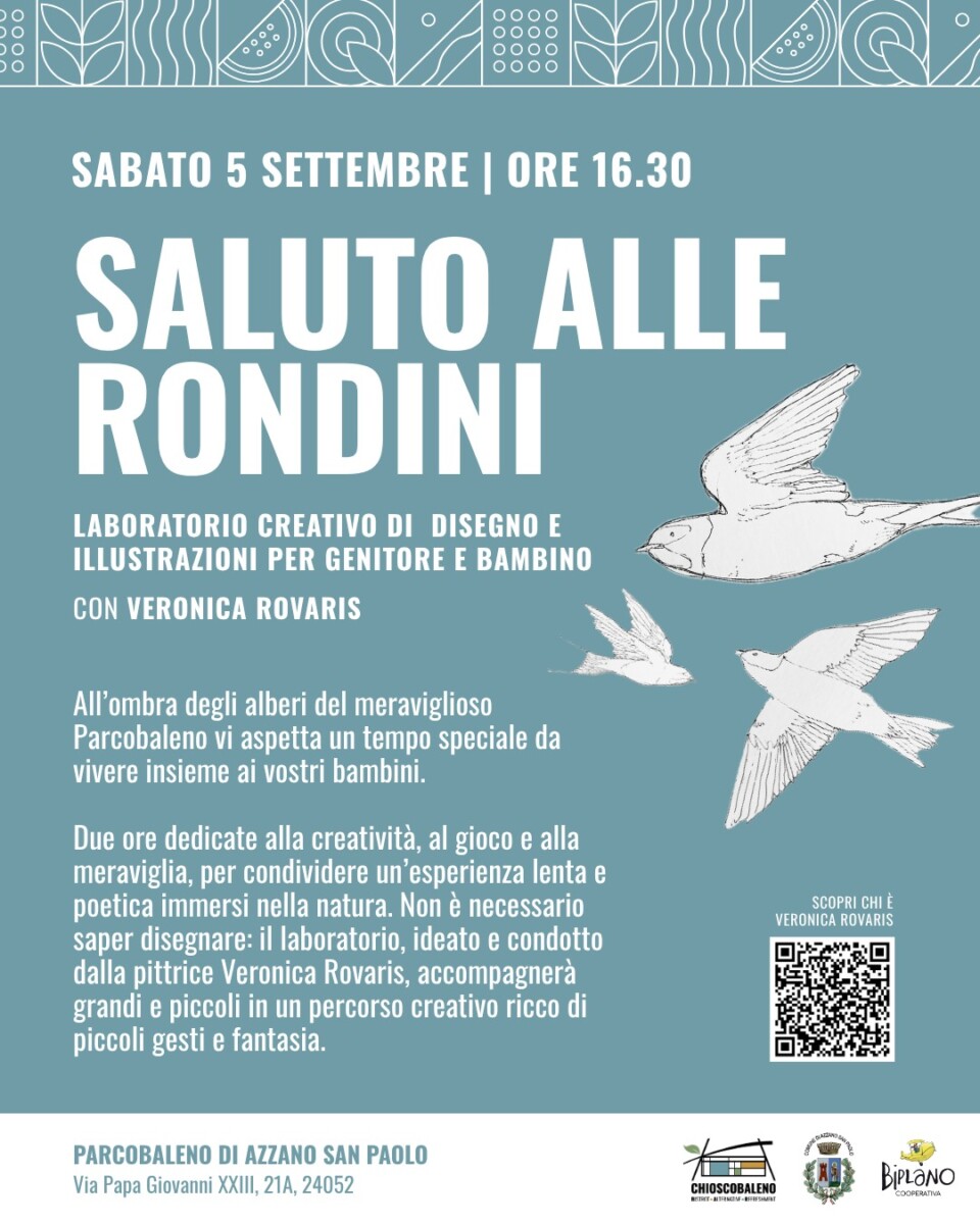 “Saluto alle rondini”: al Parcobaleno di Azzano un pomeriggio di creatività per genitori e bambini